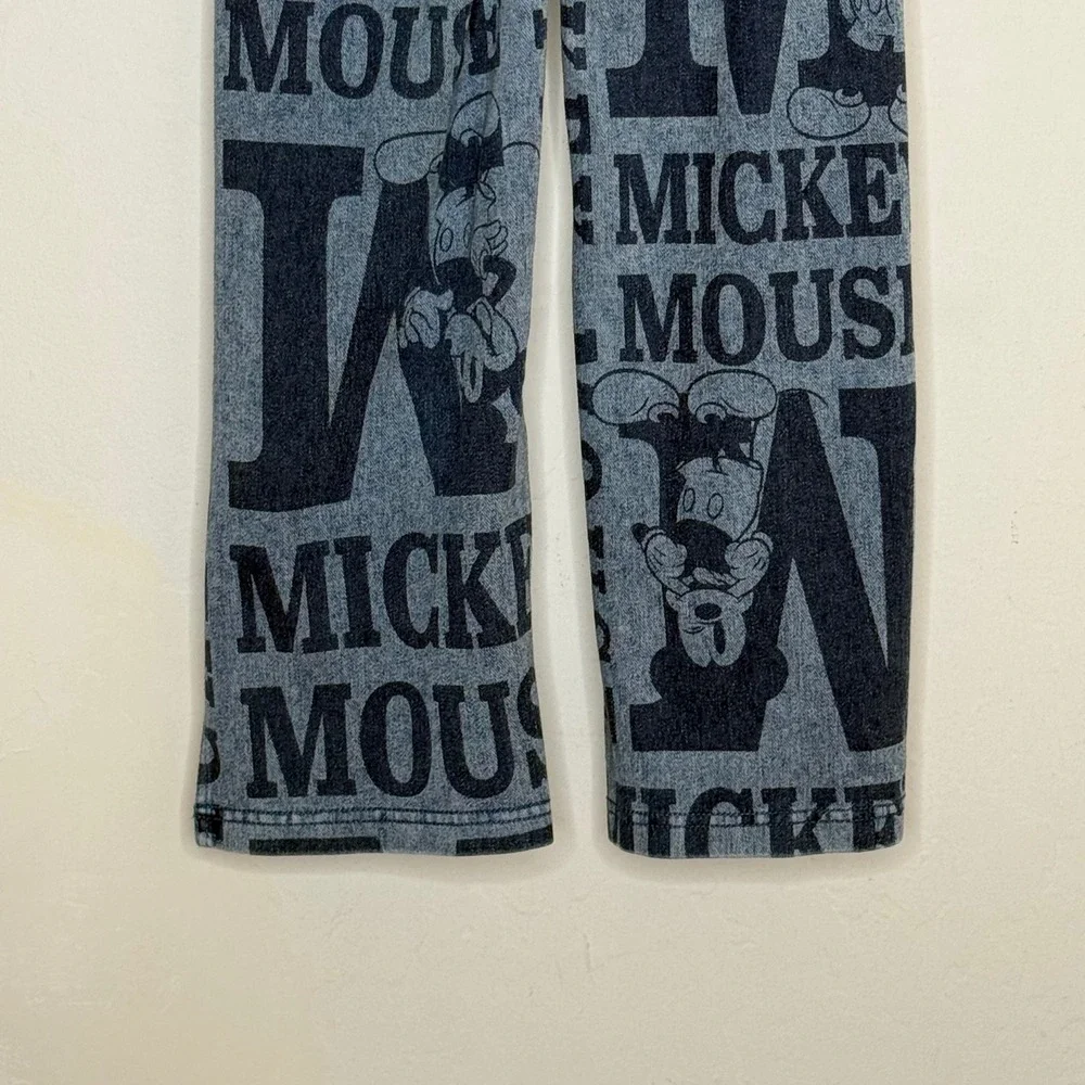 H&M Disney Mickey Mouse Kids Size 8 Blue Graphic Print Wide Leg Pants Streetwear